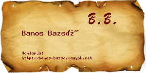Banos Bazsó névjegykártya
